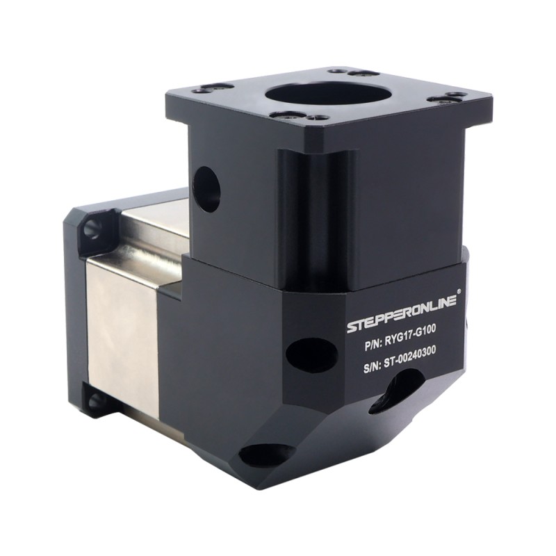 RYG Series Right Angle Planetary Gearbox Gear Ratio 100:1 Backlash 20arc-min for Nema 17 Stepper Motor - RYG17-G100 | StepperOnline CA
