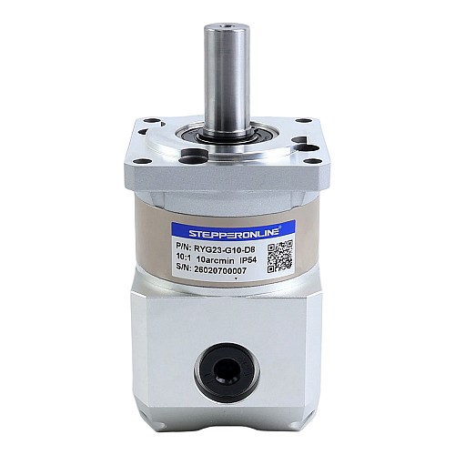 RYG Series Right Angle Planetary Gearbox Gear Ratio 10:1 Backlash 10arc-min for Nema 23 Stepper Motor - RYG23-G10-D8 | StepperOnline CA