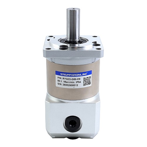 RYG Series Right Angle Planetary Gearbox Gear Ratio 50:1 Backlash 15arc-min for Nema 23 Stepper Motor - RYG23-G50-D8 | StepperOnline CA