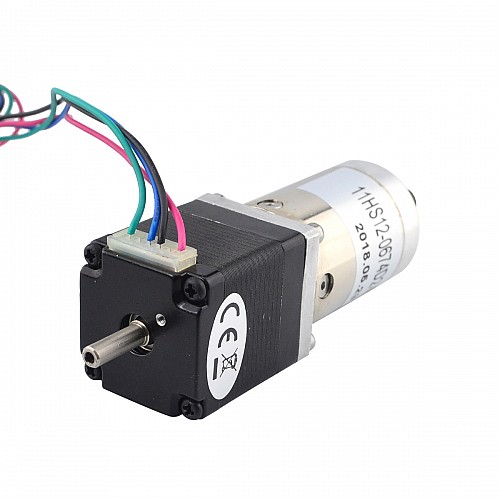 Nema 11 Stepper L = 31mm w/ Rear Shaft & Screw Hole Gear Ratio 100:1 Gearbox - 11HS12-0674D2-PG100 | StepperOnline CA