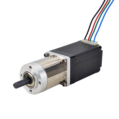 Nema 11 Dual Shaft Stepper Motor Bipolar L=51mm w/ Gear Ratio 14:1 Planetary Gearbox 9.5mm Rear Shaft Length - 11HS20-0674D-PG14-AR3 | StepperOnline CA
