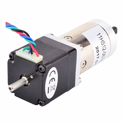 Nema 11 Stepper L=31mm w/ Rear Shaft & Screw Hole Gear Ratio 100:1 Gearbox - 11HS12-0674D1-PG100 | StepperOnline CA
