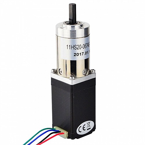 Nema 11 Stepper Motor Bipolar L=51mm 0.67A w/ Gear Ratio 100:1 Planetary Gearbox - 11HS20-0674S-PG100 | StepperOnline CA
