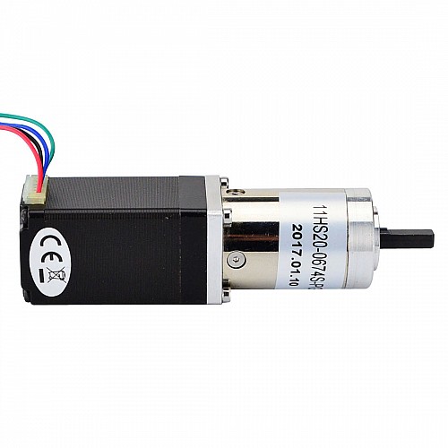 Nema 11 Stepper Motor Bipolar L=51mm 0.67A w/ Gear Ratio 100:1 Planetary Gearbox - 11HS20-0674S-PG100 | StepperOnline CA