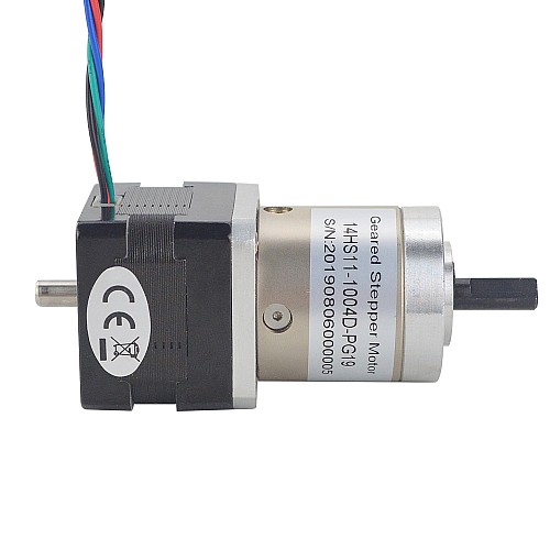 Nema 14 Stepper Motor Bipolar L=28mm w/ Gear Ratio 19:1 Planetary Gearbox - 14HS11-1004D-PG19 | StepperOnline CA