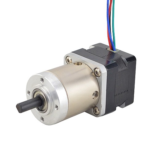 Nema 14 Dual Shaft Stepper Motor Bipolar L=28mm w/ Gear Ratio 19:1 Planetary Gearbox 9.5mm Rear Shaft Length - 14HS11-1004D-PG19-AR3 | StepperOnline CA