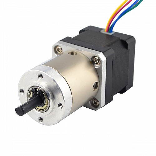 Nema 14 Stepper L=34mm w/ Rear Shaft & Screw Hole & Gear Ratio 19:1 Gearbox - 14HS13-0804D-PG19 | StepperOnline CA Nema 14 Stepper L=34mm w/ Rear Shaft & Screw Hole & Gear Ratio 19:1 Gearbox - 14HS13-0804D-PG19 | StepperOnline CA