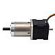 Nema 14 Stepper L=34mm w/ Rear Shaft & Screw Hole & Gear Ratio 51:1 Gearbox - 14HS13-0804D-PG51 | StepperOnline CA