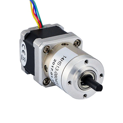 Nema 14 Stepper Motor Bipolar L=52mm w/ Gear Ratio 14:1 Planetary Gearbox - 14HS20-1504S-PG14 | StepperOnline CA