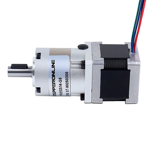 Nema 14 Stepper Motor Bipolar L=34mm w/ Gear Ratio 5:1 EG Series Planetary Gearbox - 14HS13-1004S-EGS5 | StepperOnline CA