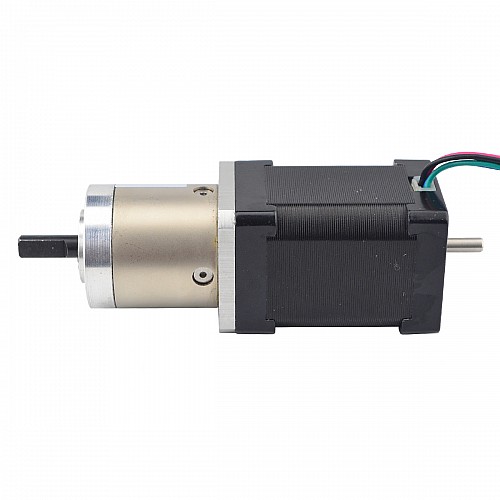 Nema 14 Stepper L=52mm w/ Rear Shaft & Screw Hole & Gear Ratio 14:1 Gearbox - 14HS20-1504D-PG14 | StepperOnline CA