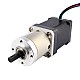 Nema 14 Stepper L=52mm w/ Rear Shaft & Screw Hole & Gear Ratio 14:1 Gearbox - 14HS20-1504D-PG14 | StepperOnline CA