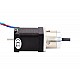 Nema 14 Stepper L=52mm w/ Rear Shaft & Gear Ratio 4:1 Planetary Gearbox - 14HS20-1504D-PG4 | StepperOnline CA