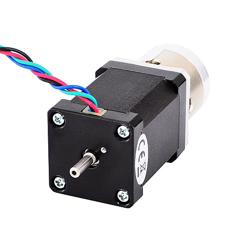 Nema 14 Stepper L=52mm w/ Rear Shaft & Gear Ratio 4:1 Planetary Gearbox - 14HS20-1504D-PG4 | StepperOnline CA