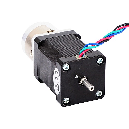 Nema 14 Stepper L=52mm w/ Rear Shaft & Gear Ratio 4:1 Planetary Gearbox - 14HS20-1504D-PG4 | StepperOnline CA