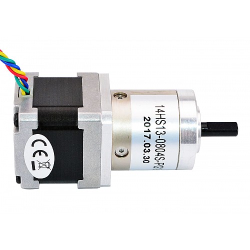 Nema 14 Stepper Motor Bipolar L=34mm w/ Gear Ratio 19:1 Planetary Gearbox - 14HS13-0804S-PG19 | StepperOnline CA
