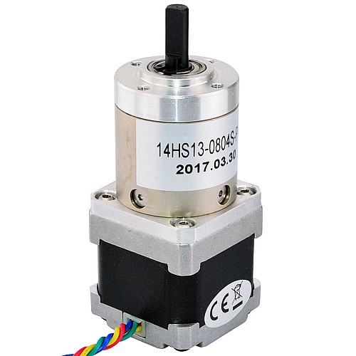 Nema 14 Stepper Motor Bipolar L=34mm w/ Gear Ratio 51:1 Planetary Gearbox - 14HS13-0804S-PG51 | StepperOnline CA