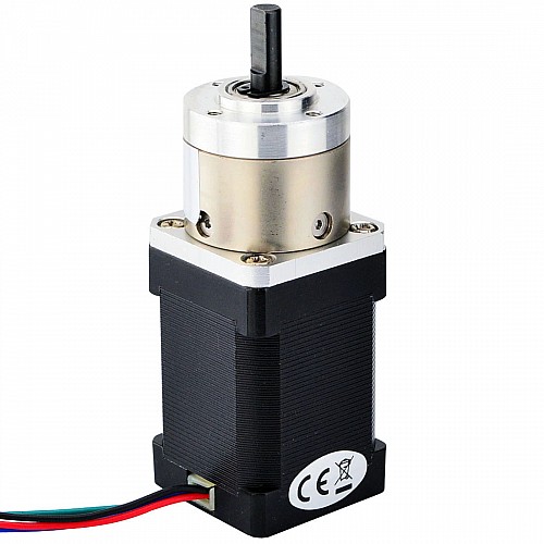 Nema 14 Stepper Motor Bipolar L=52mm w/ Gear Ratio 5:1 Planetary Gearbox - 14HS20-1504S-PG5 | StepperOnline CA