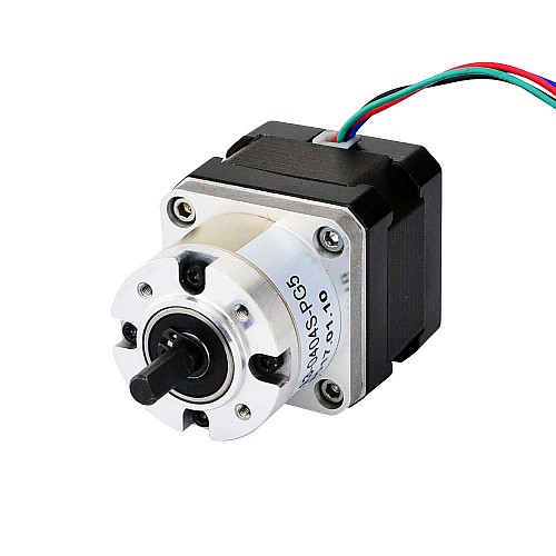 Nema 17 Stepper Motor Bipolar L=34mm w/ Gear Ratio 5:1 Planetary Gearbox - 17HS13-0404S-PG5 | StepperOnline CA