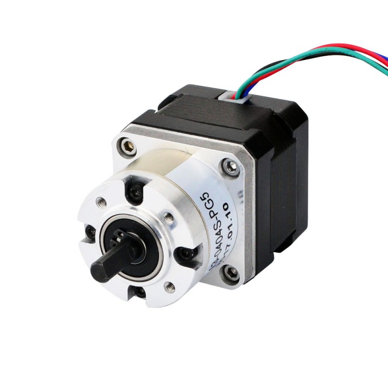Nema 17 Stepper Motor Bipolar L=34mm w/ Gear Ratio 5:1 Planetary Gearbox - 17HS13-0404S-PG5 | StepperOnline CA