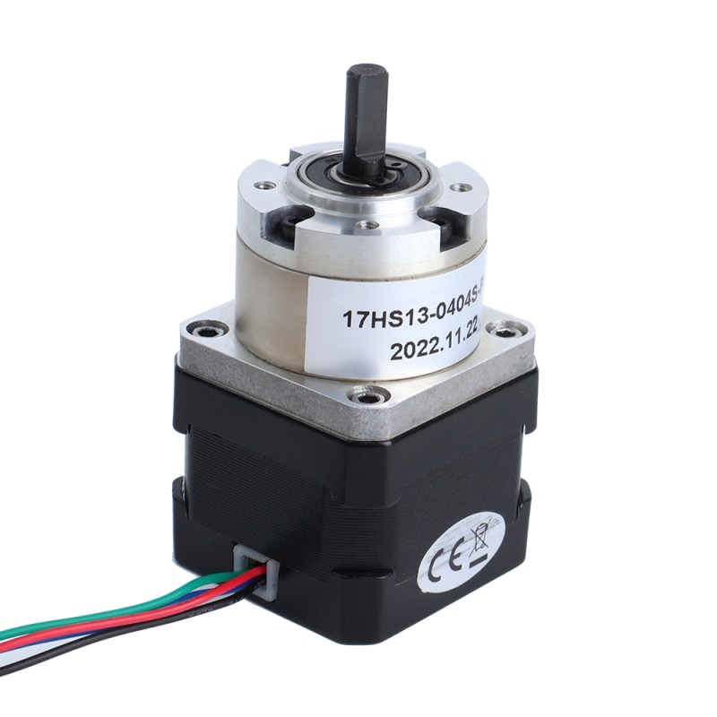 Nema 17 Stepper Motor Bipolar L=34mm w/ Gear Ratio 5:1 Planetary Gearbox with 300mm Cable & Connector - 17HS13-0404S-PG5-C4 | StepperOnline CA
