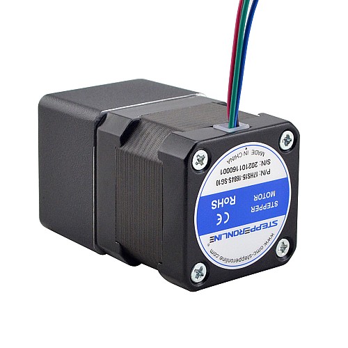 Nema 17 Stepper Motor Spur Gearbox Gear Ratio 10:1 - 17HS15-1684S-SG10 | StepperOnline CA