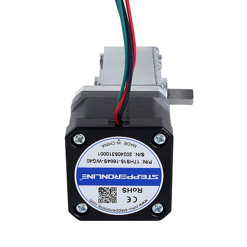 Nema 17 Stepper Motor L=39mm 1.68A Gear Ratio 40:1 Square Worm Geabox - 17HS15-1684S-WG40 | StepperOnline CA Nema 17 Stepper Motor L=39mm 1.68A Gear Ratio 40:1 Square Worm Geabox - 17HS15-1684S-WG40 | StepperOnline CA
