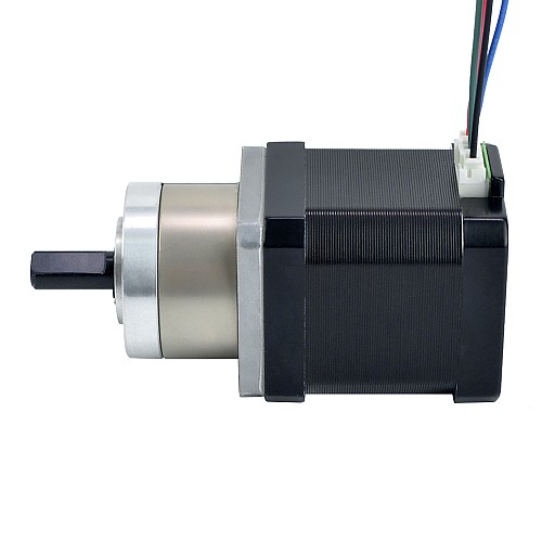 Nema 17 Stepper Motor Bipolar L=48mm w/ Gear Ratio 5:1 Planetary Gearbox 1850mm Cable Length - 17HS19-1684S-PG5X | StepperOnline CA