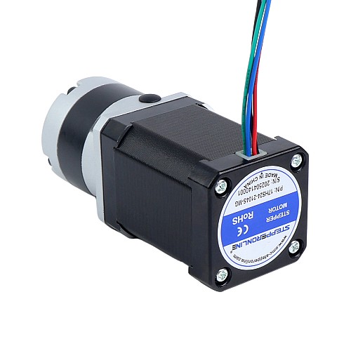 Nema 17 Stepper Motor Bipolar L=60mm w/ Gear Ratio 5:1 MG Series Planetary Gearbox - 17HS24-2104S-MG5 | StepperOnline CA