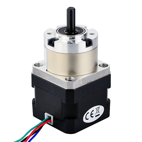 Nema 17 Stepper Motor Bipolar L=34mm w/ Gear Ratio 5:1 Planetary Gearbox - 17HS13-0404S-PG5 | StepperOnline CA