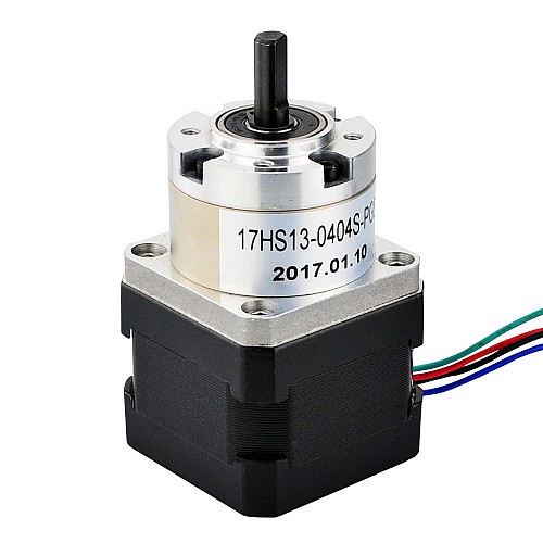 Nema 17 Stepper Motor Bipolar L=34mm w/ Gear Ratio 5:1 Planetary Gearbox - 17HS13-0404S-PG5 | StepperOnline CA