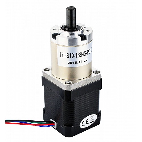 Nema 17 Stepper Motor Bipolar L=48mm w/ Gear Ratio 100:1 Planetary Gearbox - 17HS19-1684S-PG100 | StepperOnline CA