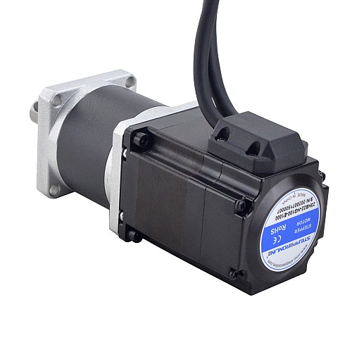 Nema 23 Closed Loop Stepper Motor L=56mm Gear Ratio 100:1 High Precision Planetary Gearbox - 23HS22-HG100-E1000 | StepperOnline CA