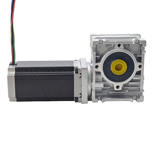 Nema 23 Stepper Motor L=113mm Gear Ratio 20:1 Worm Gearbox NMRV30 Worm Gear Speed Reducer - 23HS45-4204S-RV30-G20 | StepperOnline CA