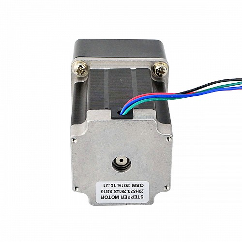 Nema 23 Stepper Motor Bipolar L=78mm w/ Gear Ratio 10:1 Spur Gearbox - 23HS30-2804S-SG10 | StepperOnline CA