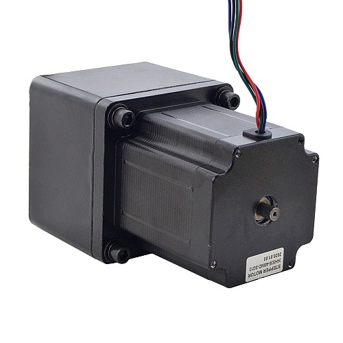 Nema 34 Stepper Bipolar L=97mm w/ Rear Shaft & Gear Ratio 13:1 Spur Gearbox - 34HS38-4004D-SG13 | StepperOnline CA