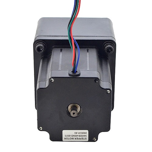 Nema 34 Stepper Bipolar L=97mm w/ Rear Shaft & Gear Ratio 13:1 Spur Gearbox - 34HS38-4004D-SG13 | StepperOnline CA