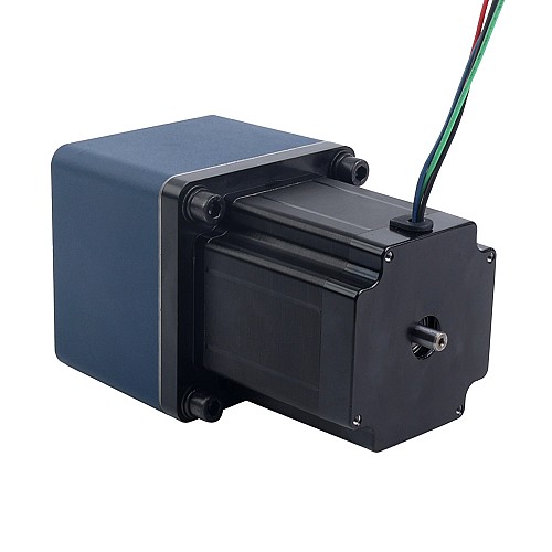 Nema 34 Stepper Bipolar L=97mm w/ Rear Shaft & Gear Ratio 9:1 Spur Gearbox - 34HS38-4004D-SG9 | StepperOnline CA