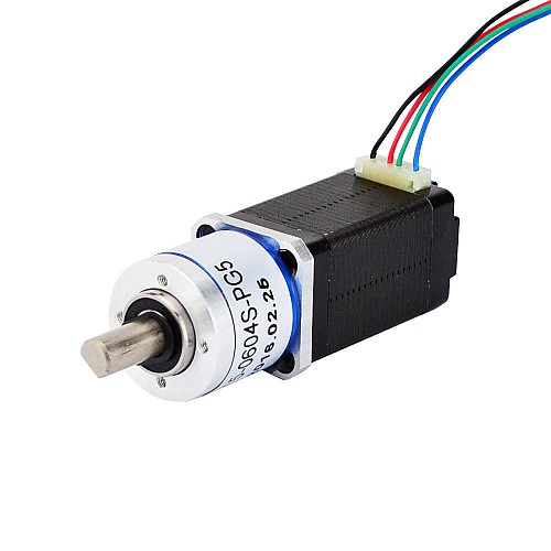 Nema 8 Stepper Motor Bipolar L=38mm w/ Gear Ratio 5:1 Planetary Gearbox - 8HS15-0604S-PG5 | StepperOnline CA