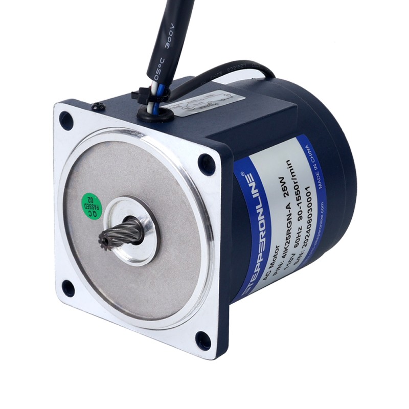 25W 110VAC 60Hz 3-51.67RPM 3.90Nm(552.28oz.in) Flange 80mm Right Angle Gearbox Single-phase AC Variable Speed Motor - 4IK25RGN-A/4GN30RC | StepperOnline CA