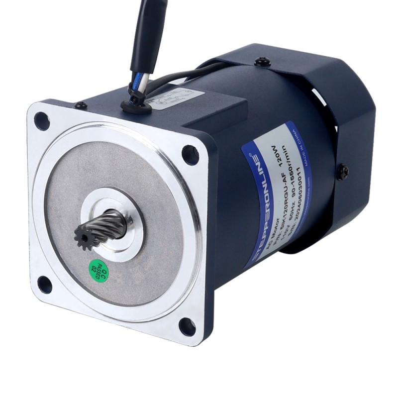 120W 110VAC 60Hz 9-155RPM 5.83Nm(825.60oz.in) Flange 90mm Spur Gearbox Single-phase AC Variable Speed Motor - 5IK120RGU-AF/5GU10KB | StepperOnline CA
