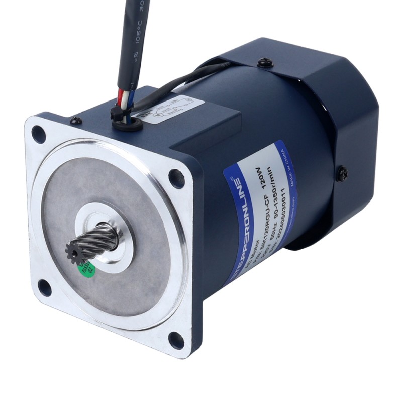 120W 220VAC 50Hz 30-450RPM 2.12Nm(300.22oz.in) Flange 90mm Spur Gearbox Single-phase AC Variable Speed Motor - 5IK120RGU-CF/5GU3KB | StepperOnline CA