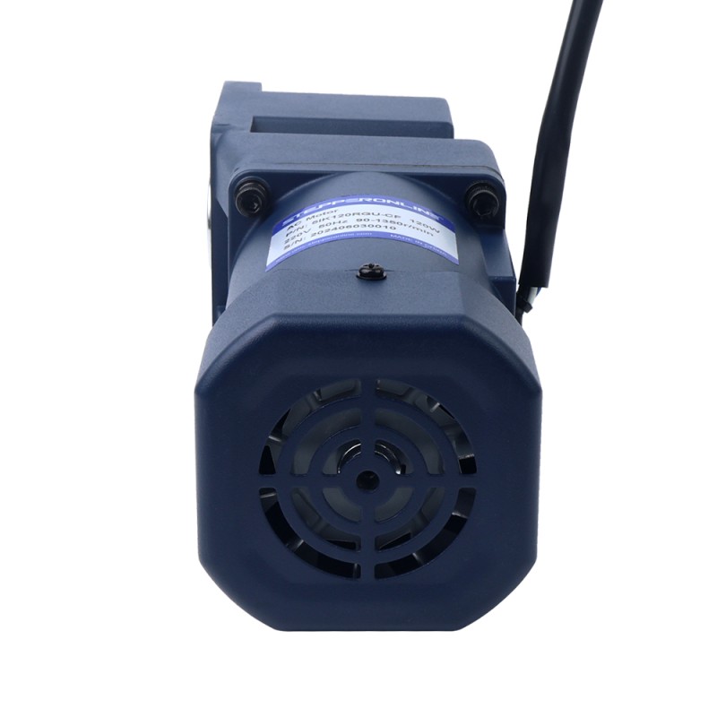 120W 220VAC 50Hz 9-135RPM 6.20Nm(877.98oz.in) Flange 90mm Right Angle Gearbox Single-phase AC Variable Speed Motor - 5IK120RGU-CF/5GU10RC | StepperOnline CA