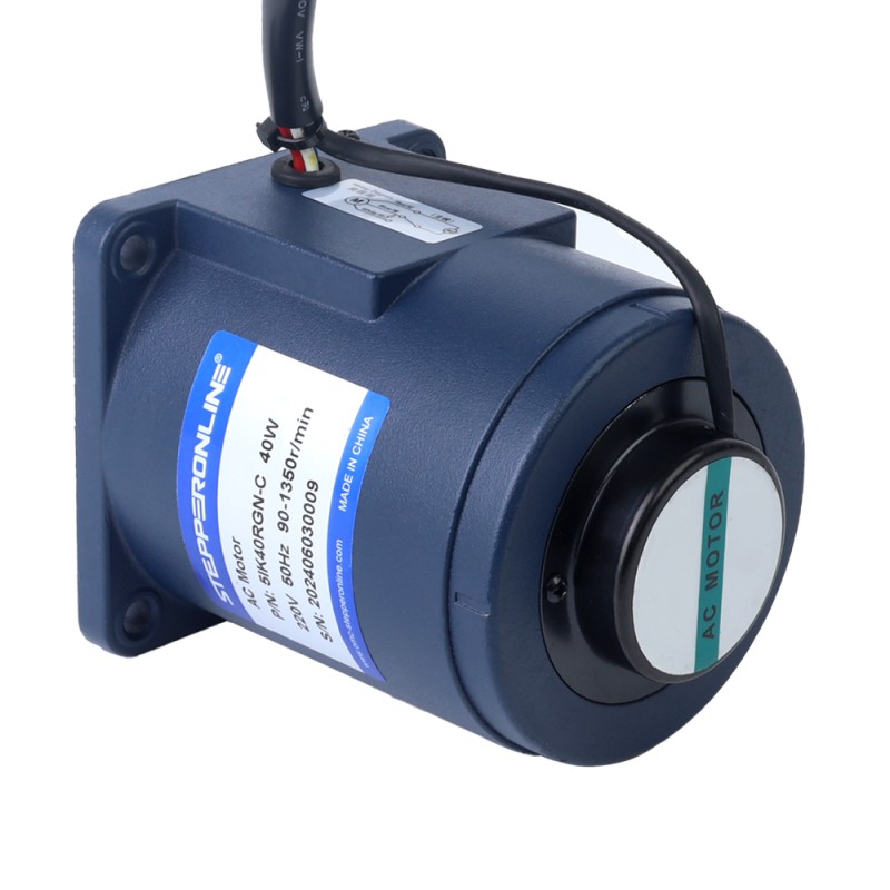 40W 220VAC 50Hz 3-45RPM 6.43Nm(910.56oz.in) Flange 90mm Spur Gearbox Single-phase AC Variable Speed Motor - 5IK40RGN-C/5GN30K | StepperOnline CA