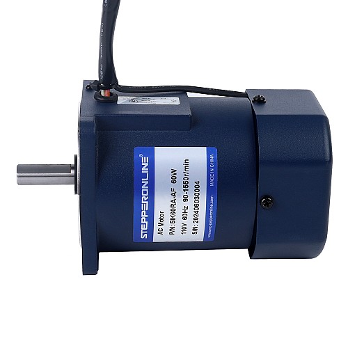 60W 110VAC 60Hz 90-1550RPM 0.36Nm(50.98oz.in) Flange 90mm Single-phase AC Variable Speed Motor - 5IK60RA-AF | StepperOnline CA
