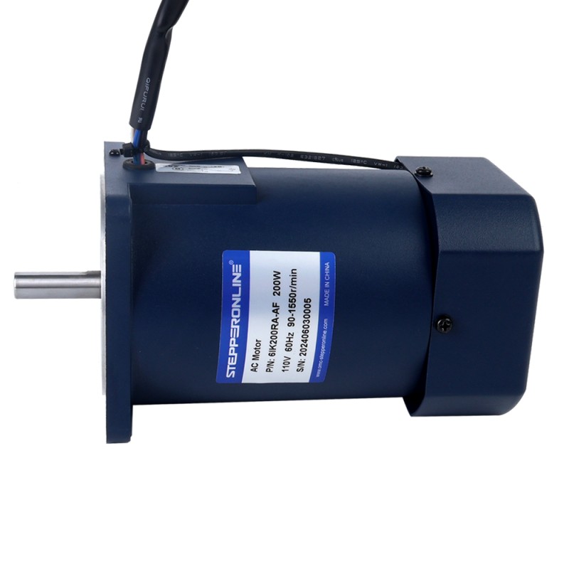 200W 110VAC 60Hz 90-1550RPM 1.20Nm(169.93oz.in) Flange 104mm Single-phase AC Variable Speed Motor - 6IK200RA-AF | StepperOnline CA