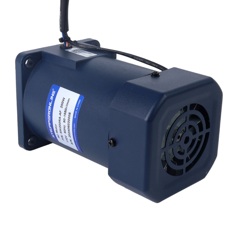 200W 110VAC 60Hz 90-1550RPM 1.20Nm(169.93oz.in) Flange 104mm Single-phase AC Variable Speed Motor - 6IK200RA-AF | StepperOnline CA