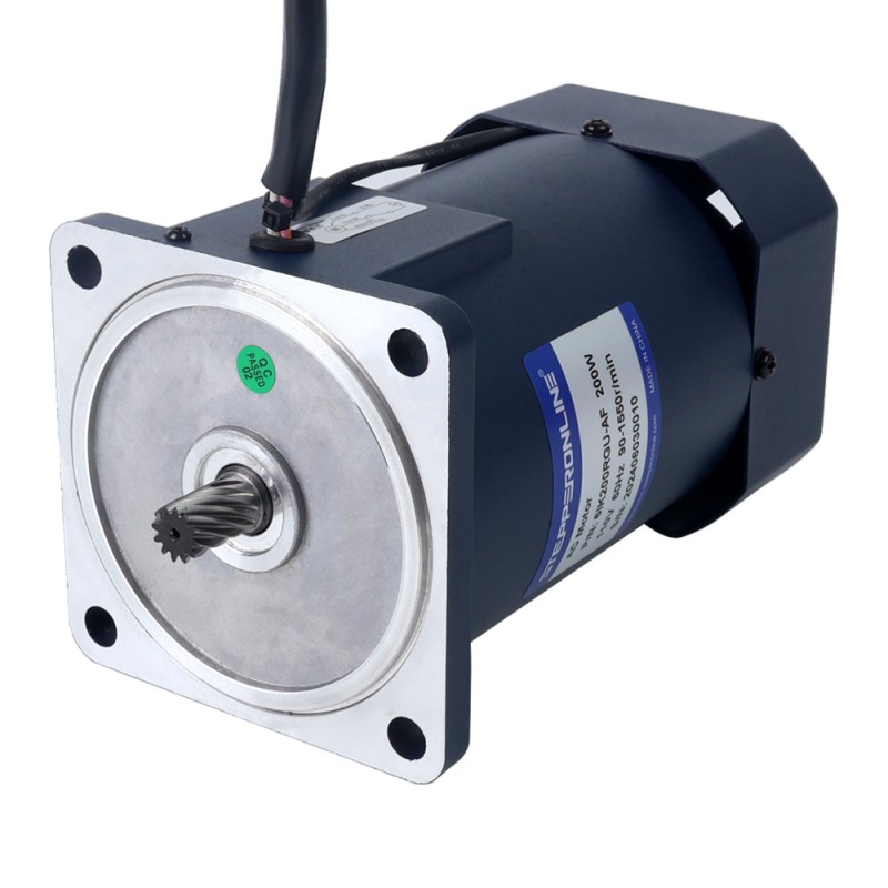 200W 110VAC 60Hz 0.9-15.5RPM 60.00Nm(8496.6oz.in) Flange 104mm Right Angle Gearbox Single-phase AC Variable Speed Motor - 6IK200RGU-AF/6GU100RT | StepperOnline CA