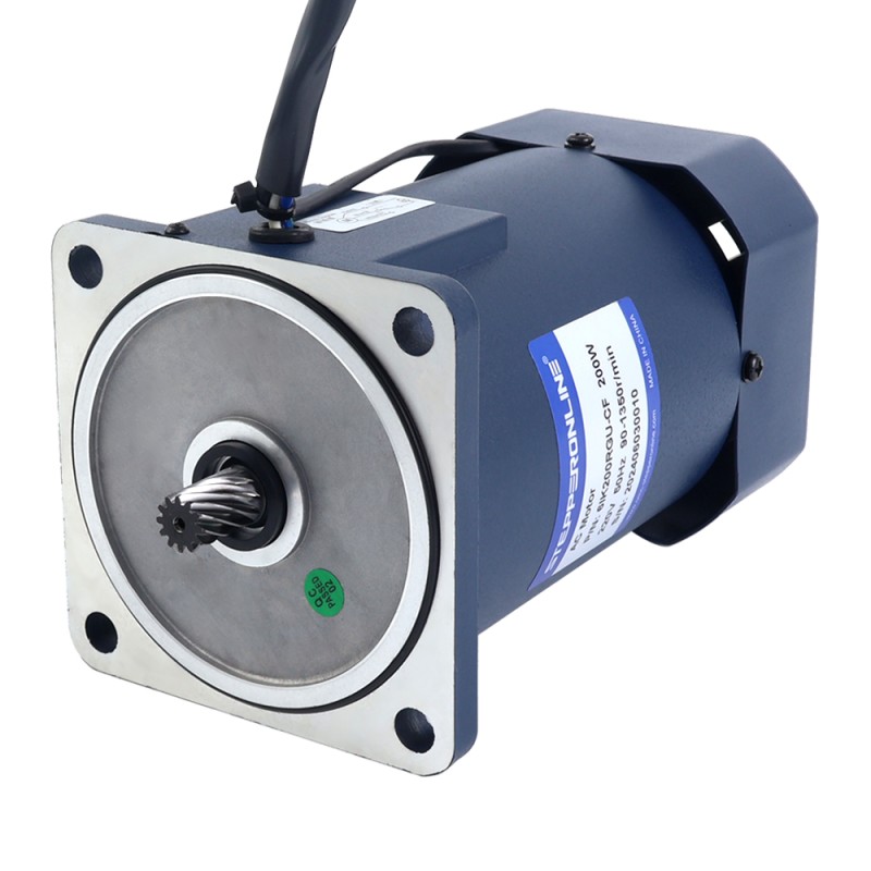 200W 220VAC 50Hz 0.9-13.5RPM 40.00Nm(5664.47oz.in) Flange 104mm Spur Gearbox Single-phase AC Variable Speed Motor - 6IK200RGU-CF/6GU100K | StepperOnline CA