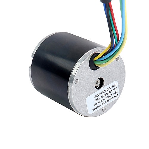24V 3000RPM 0.04Nm 13W 1.00A Φ42x43mm Brushless DC Motor - 42BYA43-24-01 | StepperOnline CA
